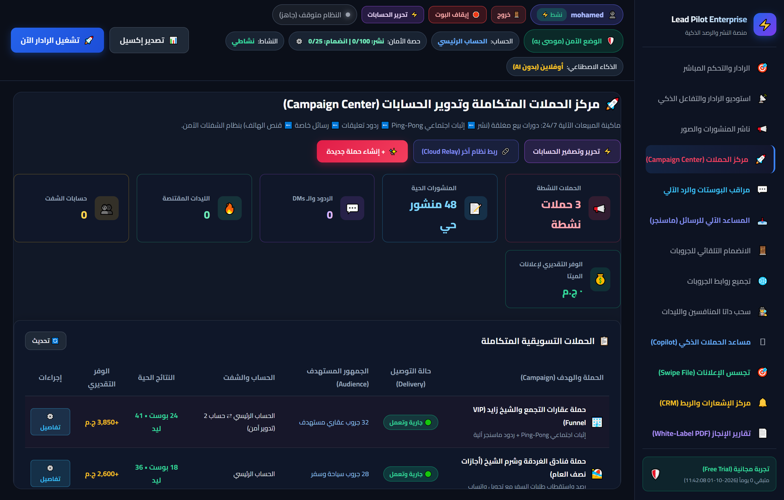 مركز الحملات المؤتمتة في برنامج PremoCart